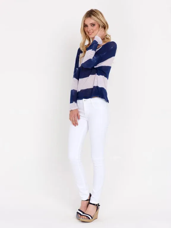 3/4 Sleeve Stripe Top