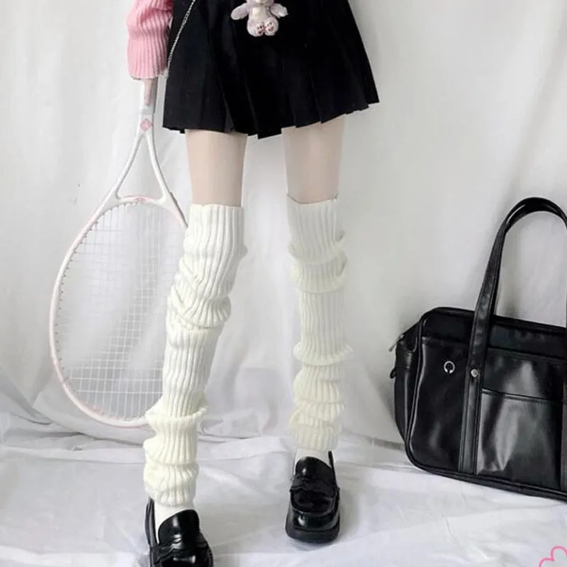 70cm Over Knee Japanese Jk Uniform Leg Warmers Lolita Winter