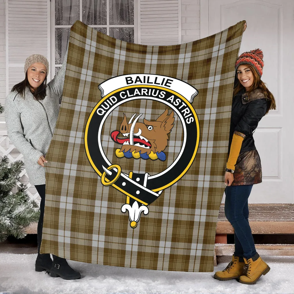 Baillie Dress Tartan Blanket with Family Crest
