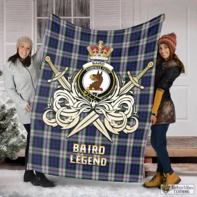Baird Dress Tartan Blanket with Clan Crest and the Golden Sword of Courageous Legacy