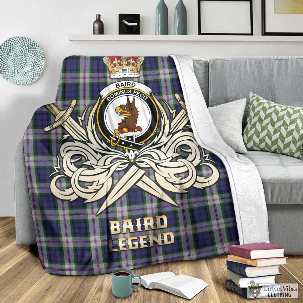 Baird Dress Tartan Blanket with Clan Crest and the Golden Sword of Courageous Legacy