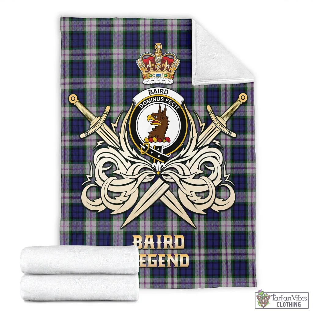Baird Dress Tartan Blanket with Clan Crest and the Golden Sword of Courageous Legacy