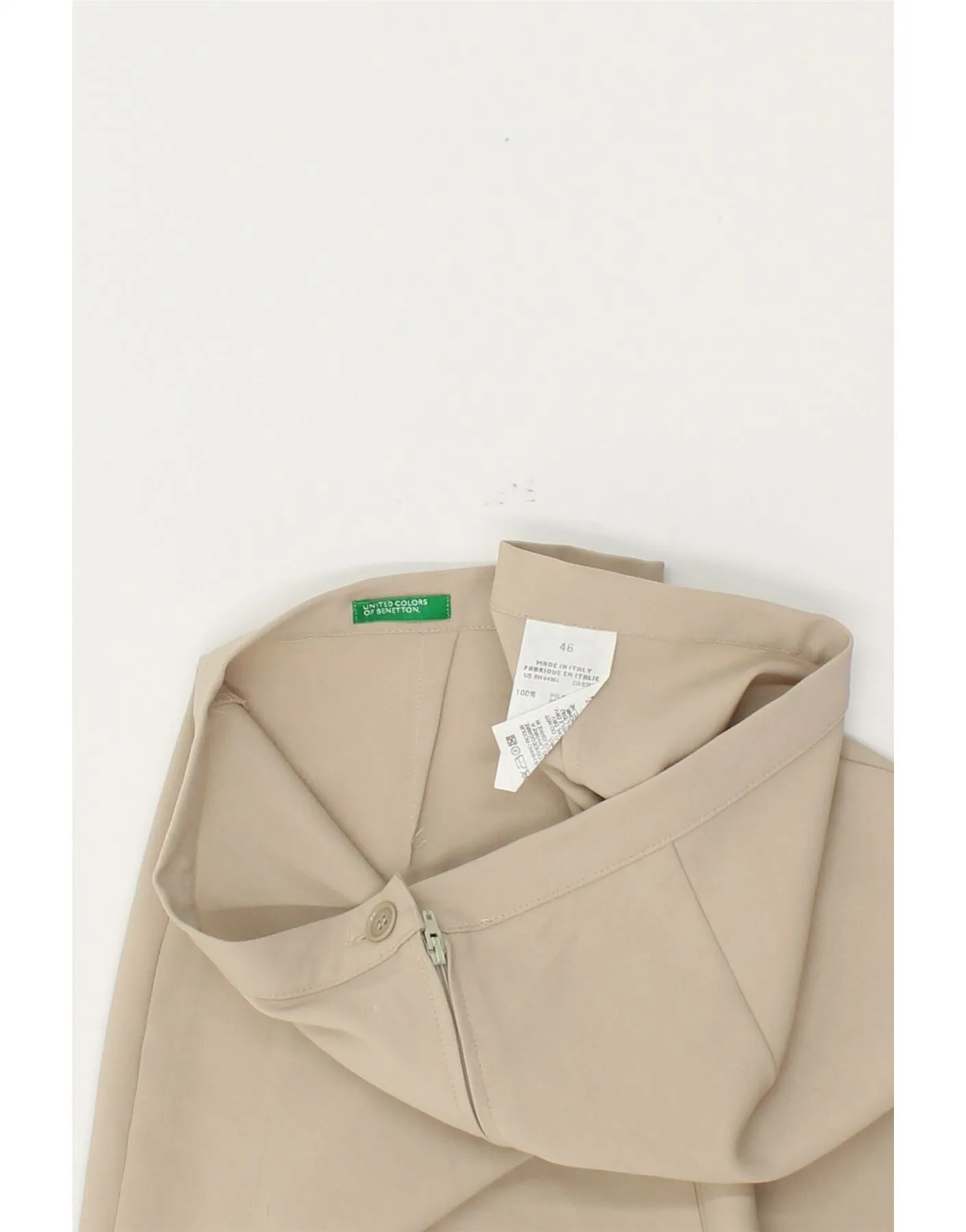 BENETTON Womens Pencil Skirt IT 46 Large W28  Beige Polyester