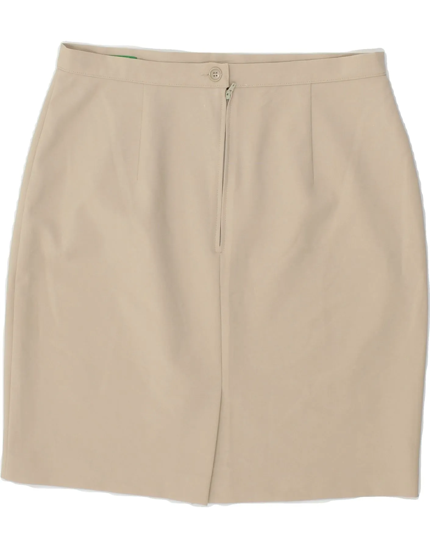 BENETTON Womens Pencil Skirt IT 46 Large W28  Beige Polyester