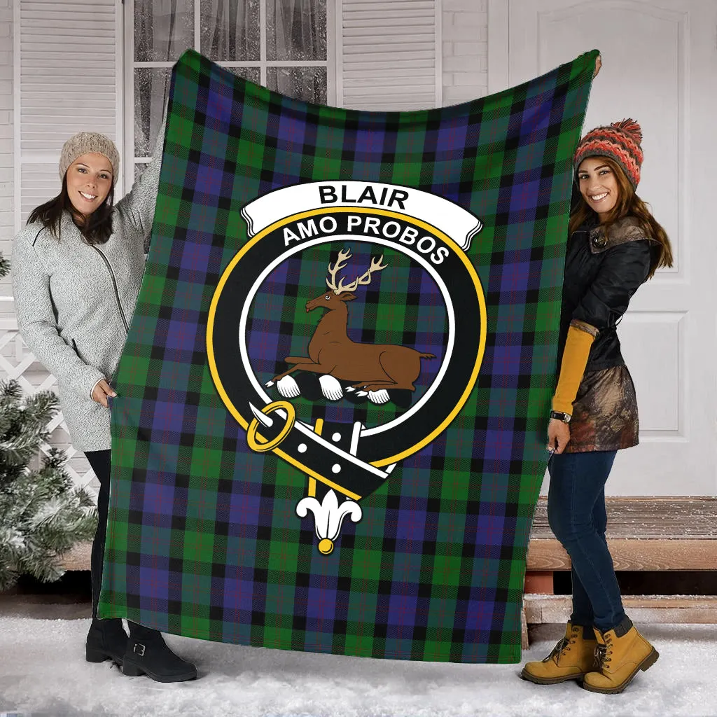 Blair Tartan Blanket with Family Crest