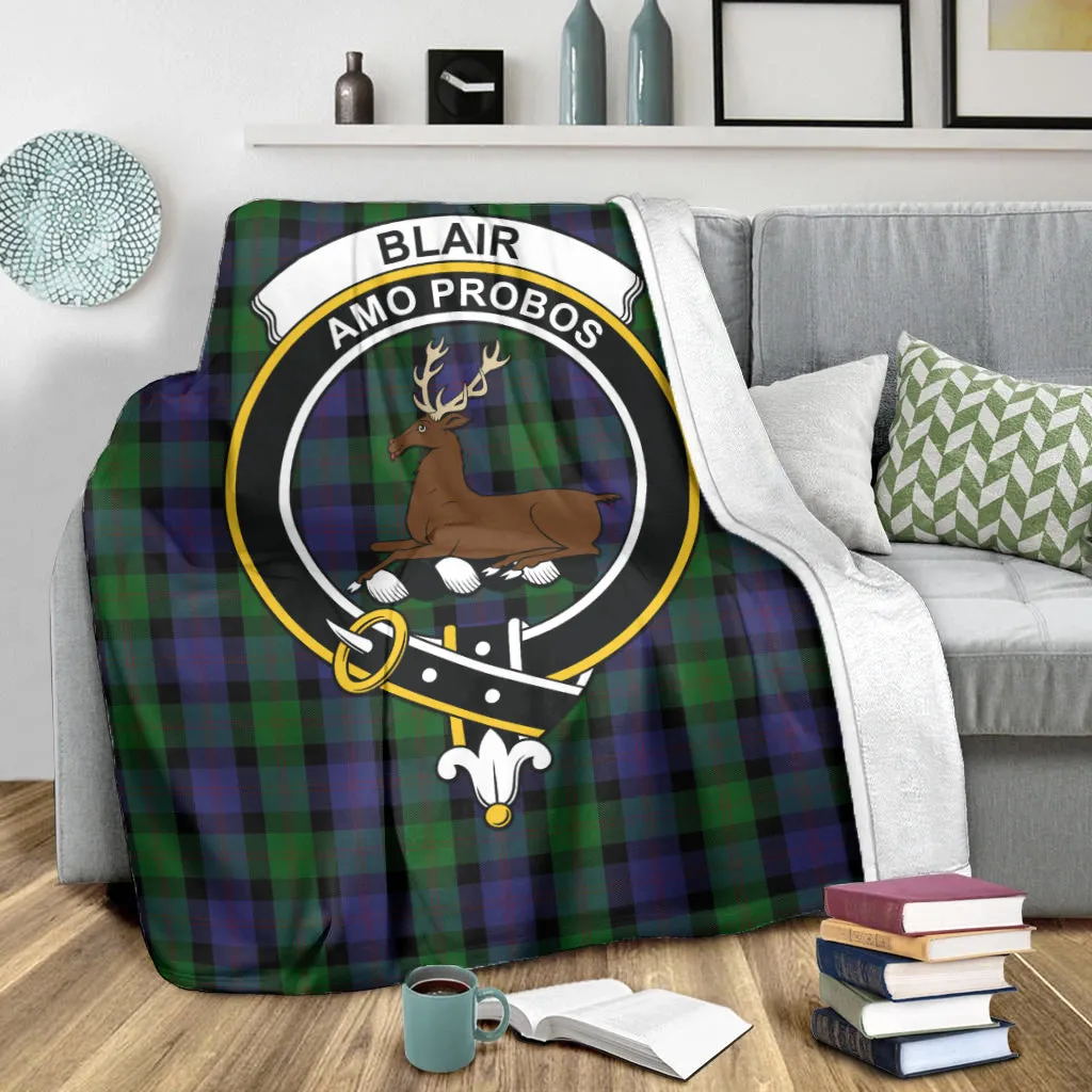 Blair Tartan Blanket with Family Crest