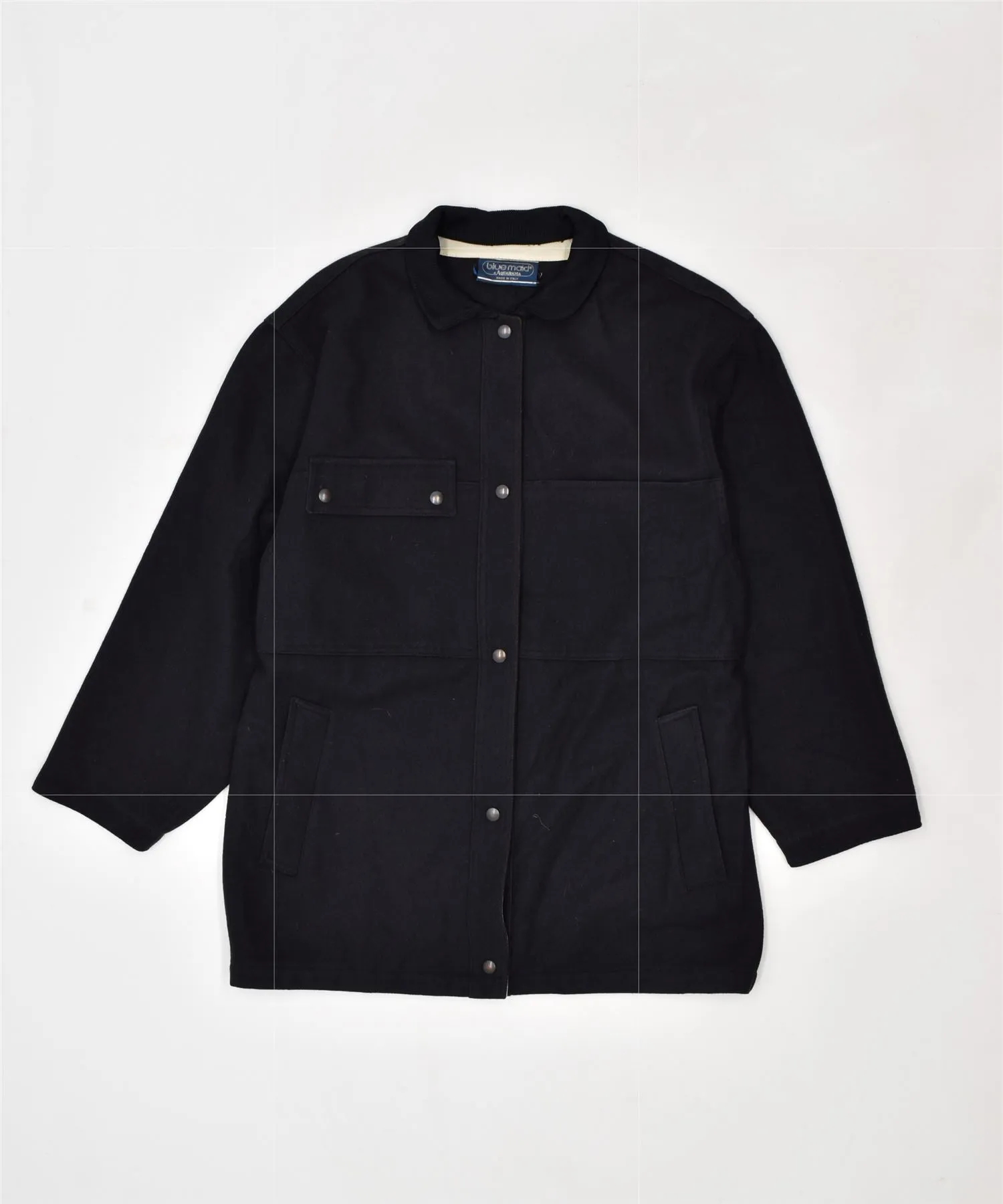 BLUE MAID Womens Aquarama Overcoat UK 14 Large Black Vintage