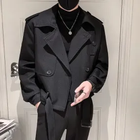 Bonsir Man Coat Black Overcoat Oversize Wool & Blends Jacket for Men Aesthetic Original Brands Korean Reviews Many Vintage High Quality