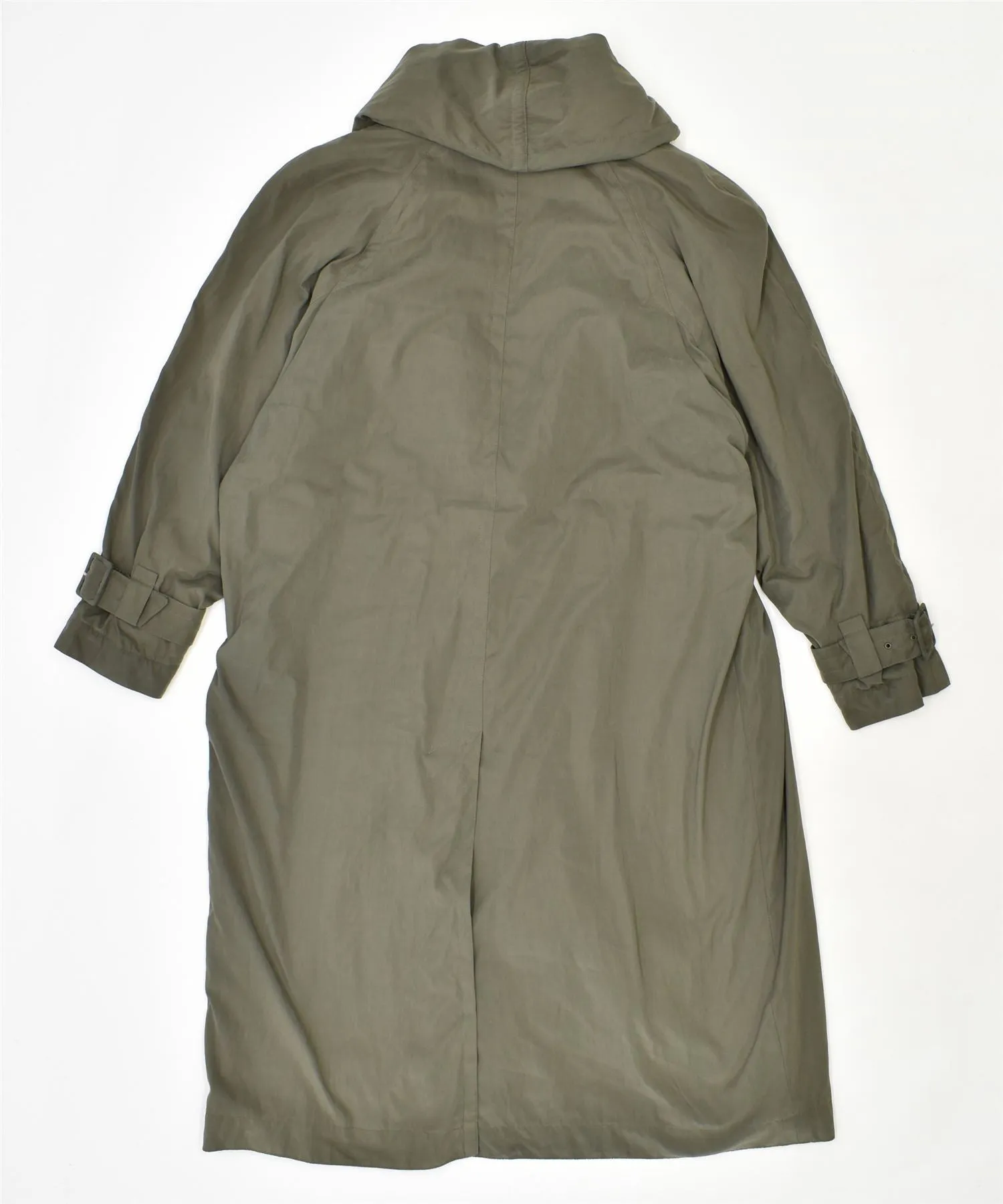 CERRUTI Womens Oversized Overcoat IT 38 XS Khaki Polyester Vintage