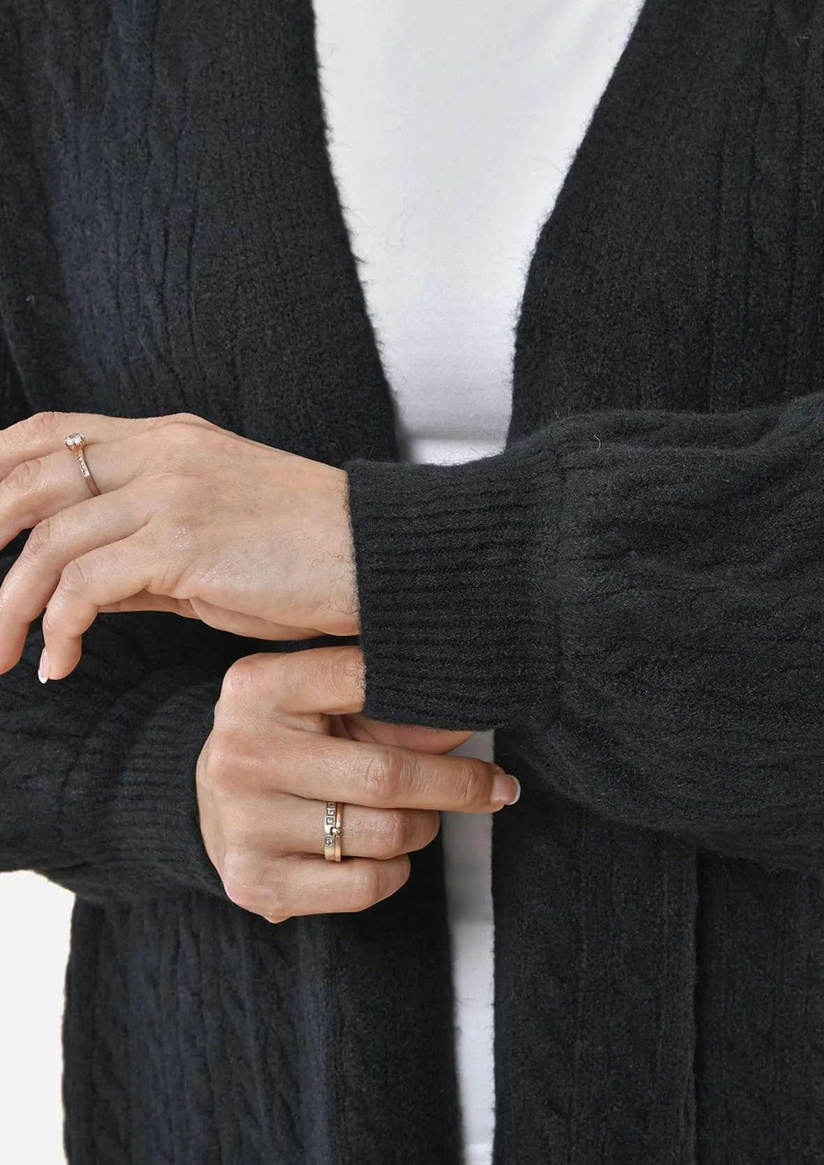 Check Pattern Knit Cardigan
