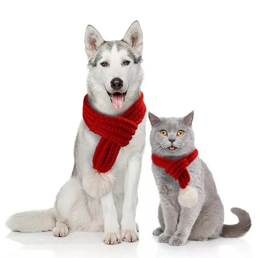 Christmas Knit Scarf for French Bulldog