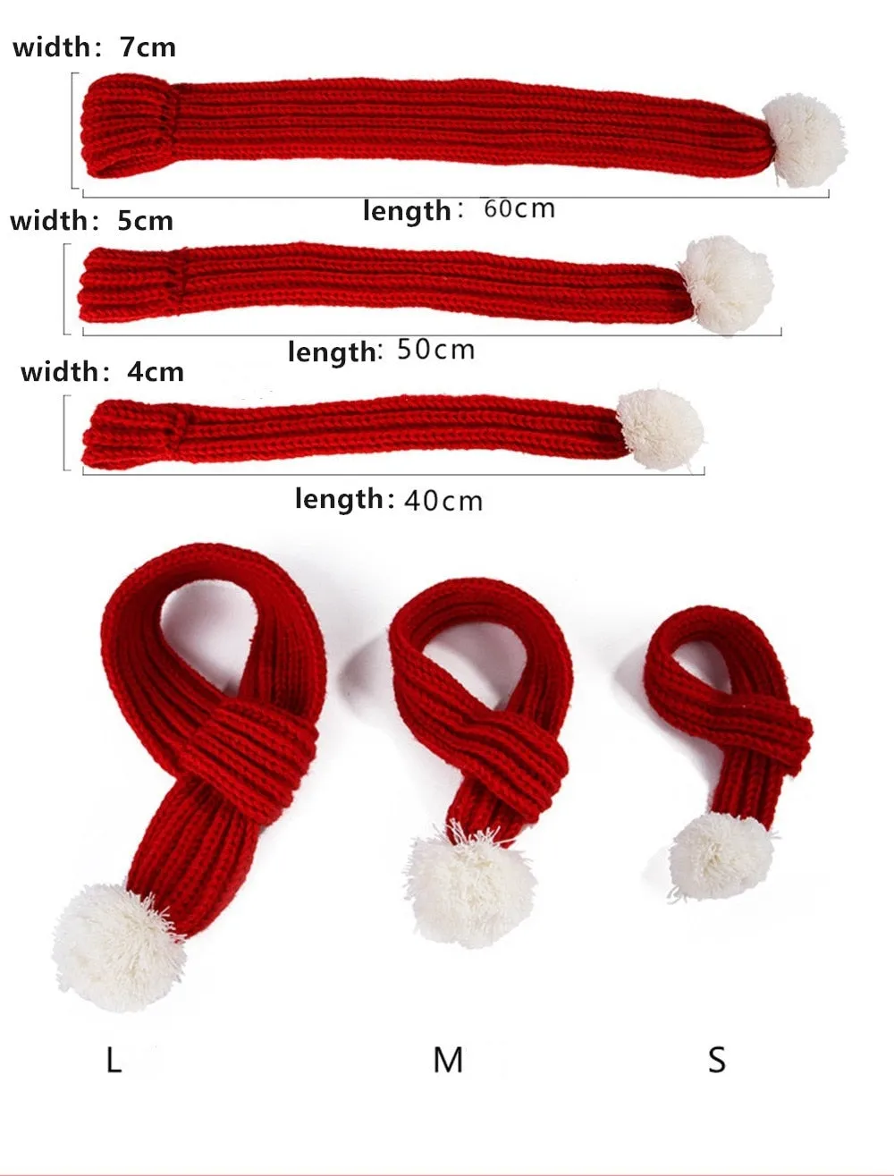 Christmas Knit Scarf for French Bulldog