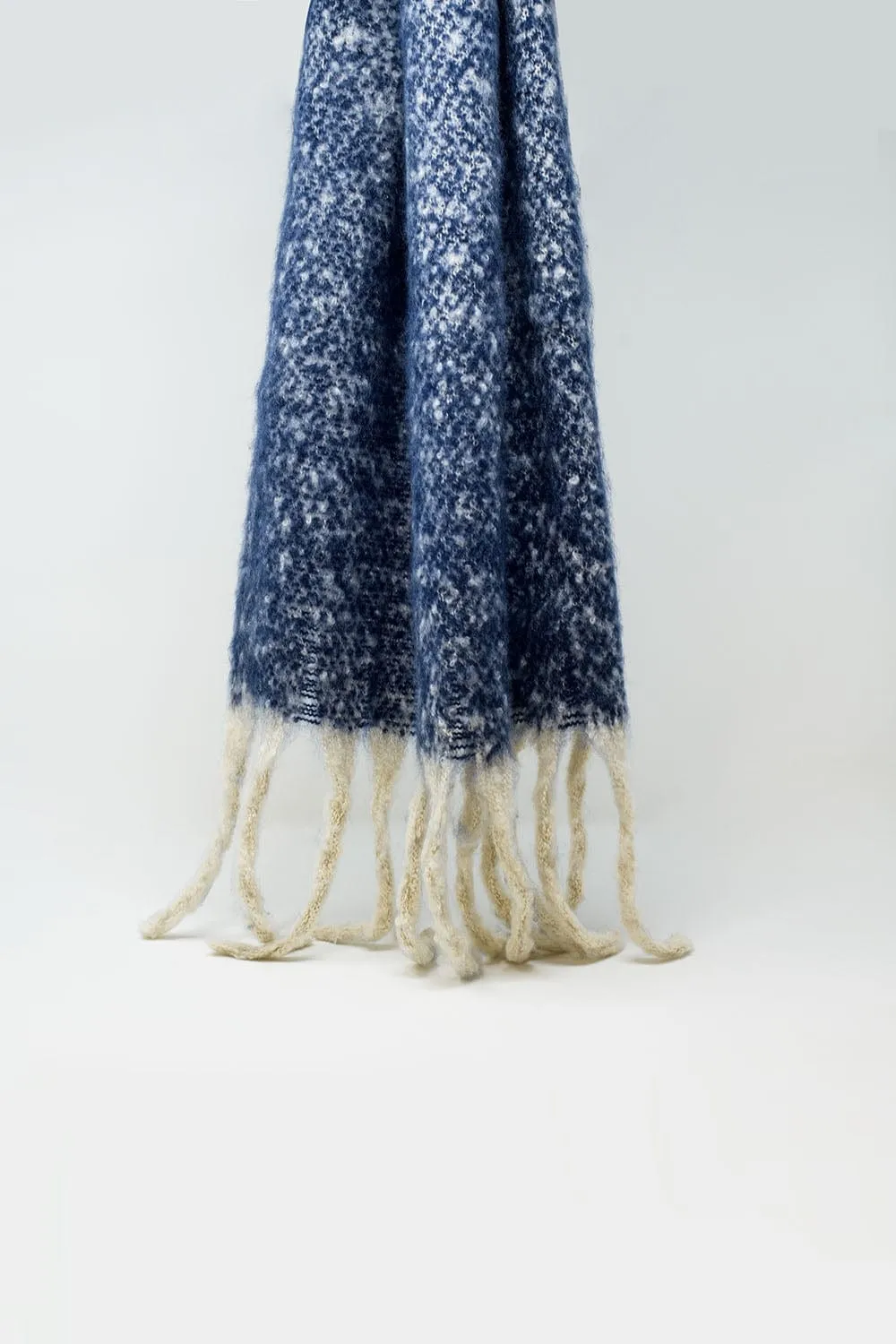 Chunky Scarf With Stripes In Blue