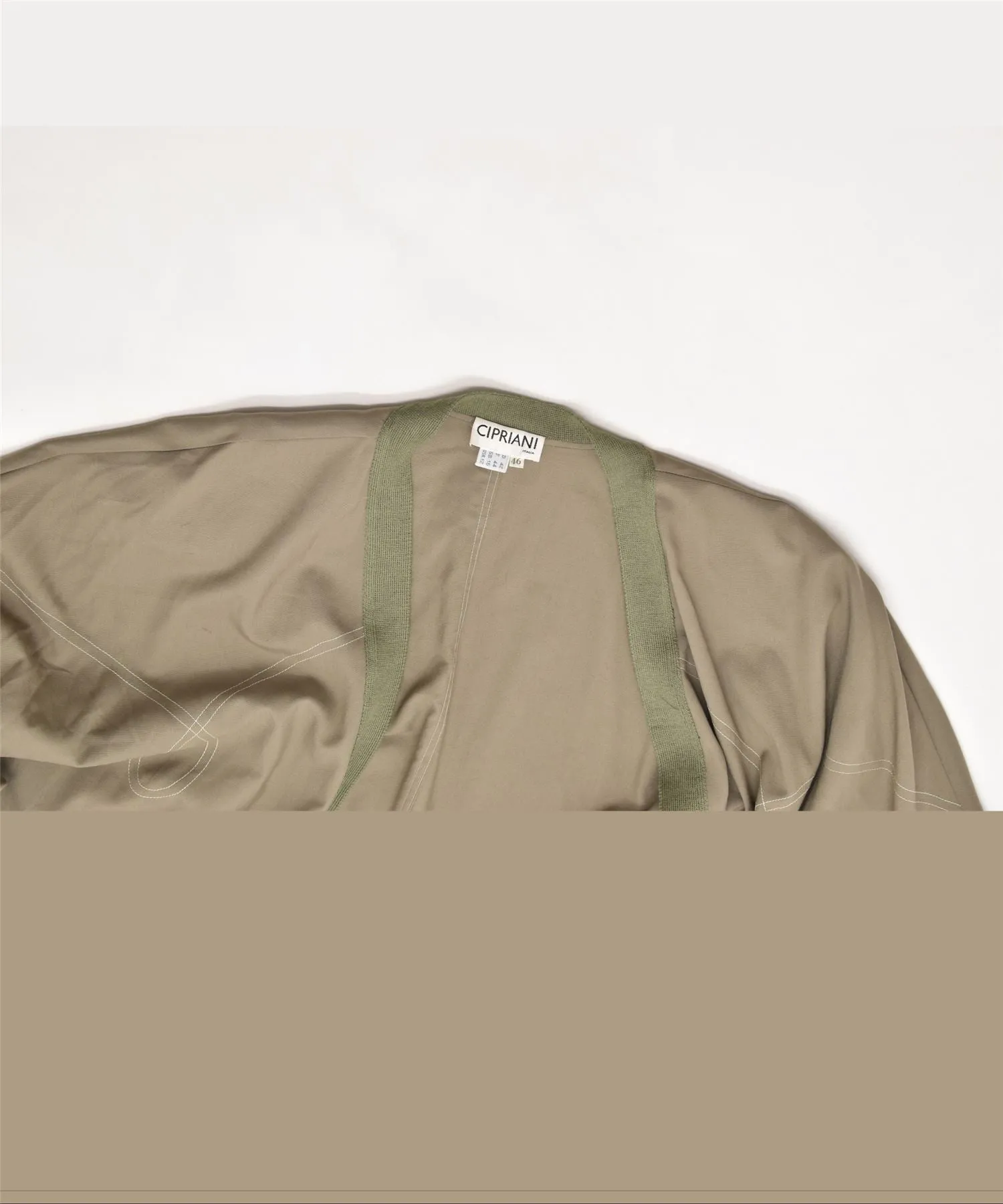 CIPRIANI Womens Overcoat UK 16 Large Khaki Wool Vintage