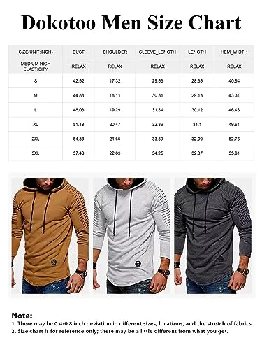 Dokotoo Men Mens Hoodies Lightweight Hoodie Sweatshirs Hipster Slim Fit Long Sleeve Hooded Drawstring Work Jacket Top Black Medium