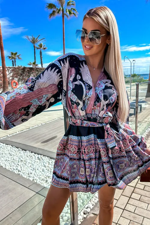 Easy Love Boho Print Skater Mini Dress - 2 Colors