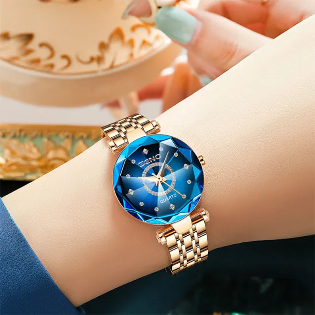 Fashion Award Gem Stone Luxury Brand Quartz Wristwatch