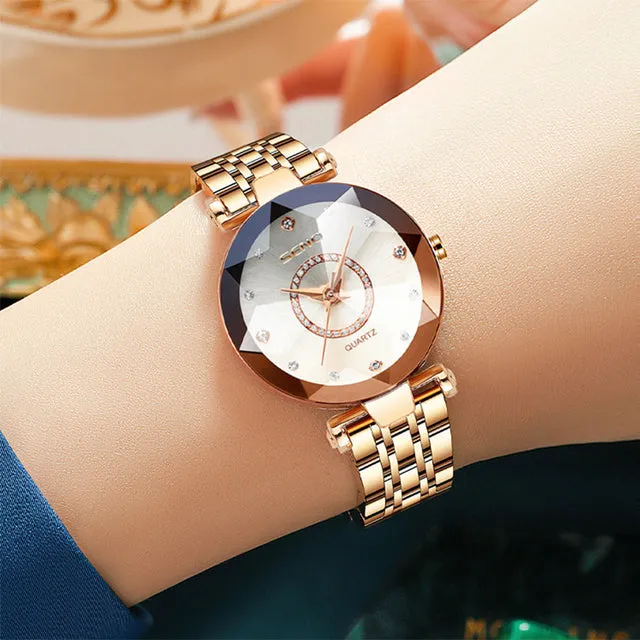 Fashion Award Gem Stone Luxury Brand Quartz Wristwatch