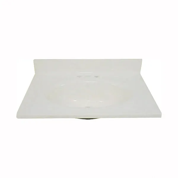 Foremost BS-1719 Vanity Top, 19 in OAL, 17 in OAW, Marble, Bone, Countertop Edge