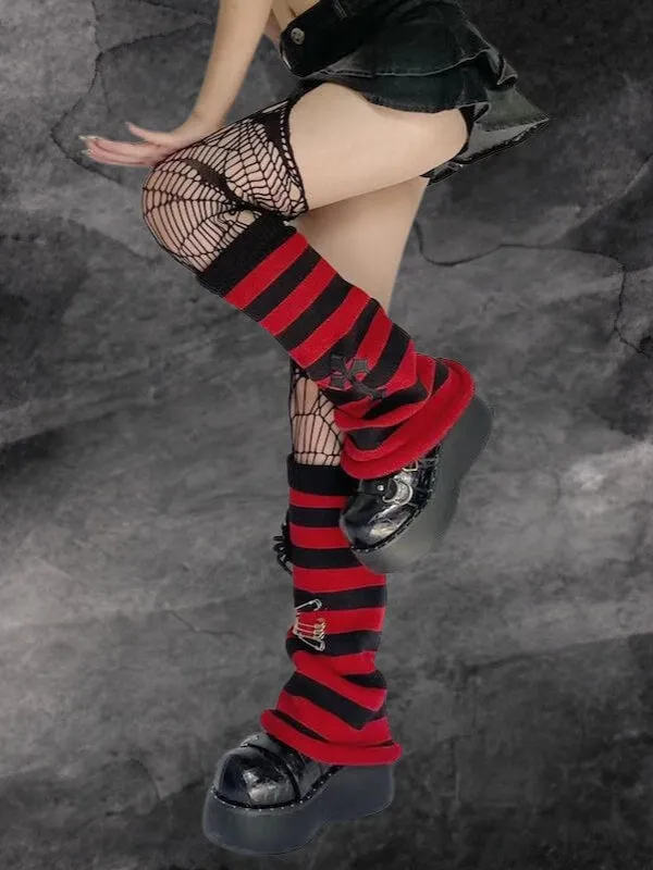 Harajuku pins spider leg warmers