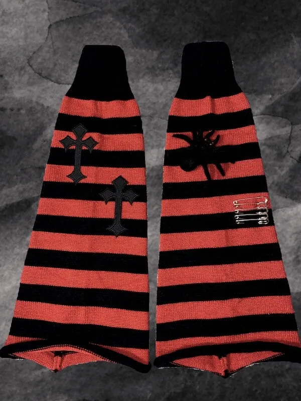 Harajuku pins spider leg warmers