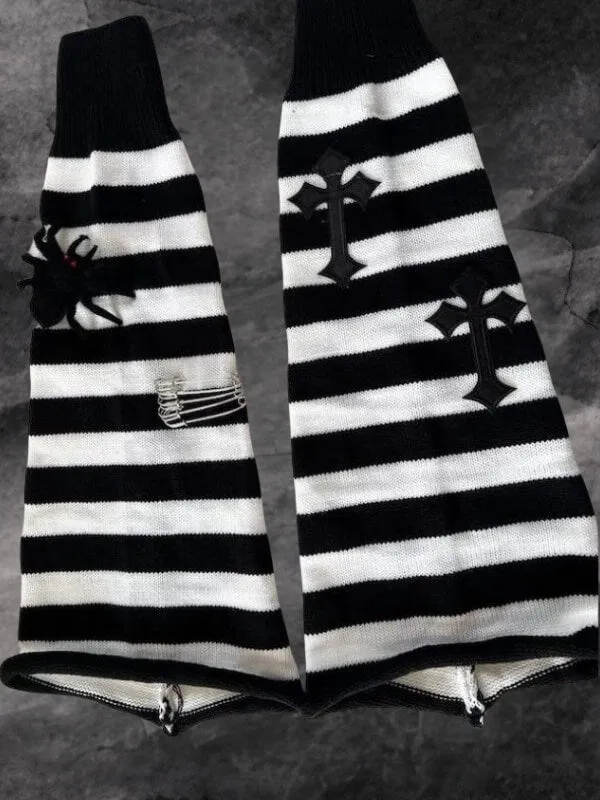 Harajuku pins spider leg warmers