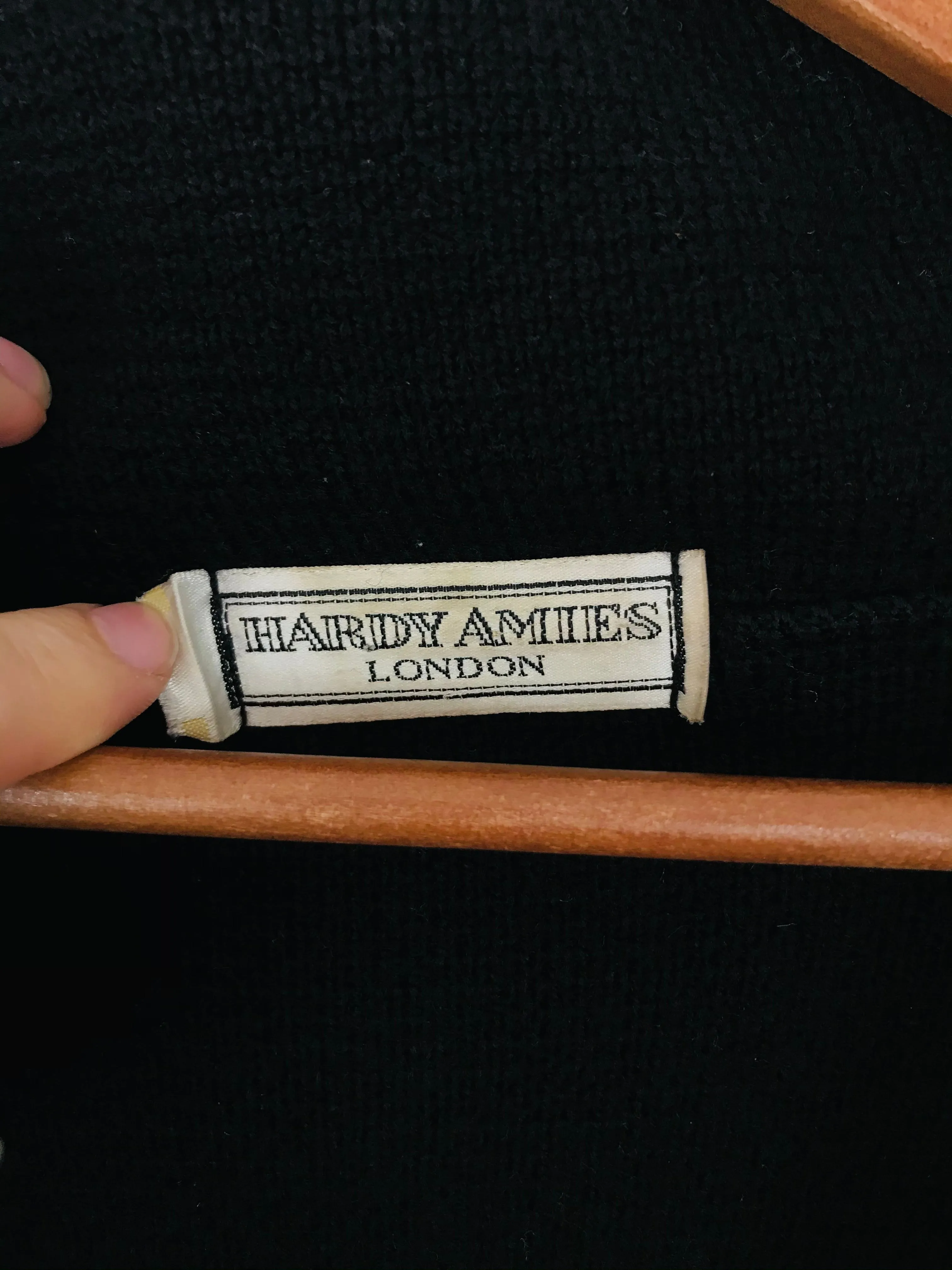 Hardy Amies Women’s Vintage Knit Jacket Overcoat | One Size | Black