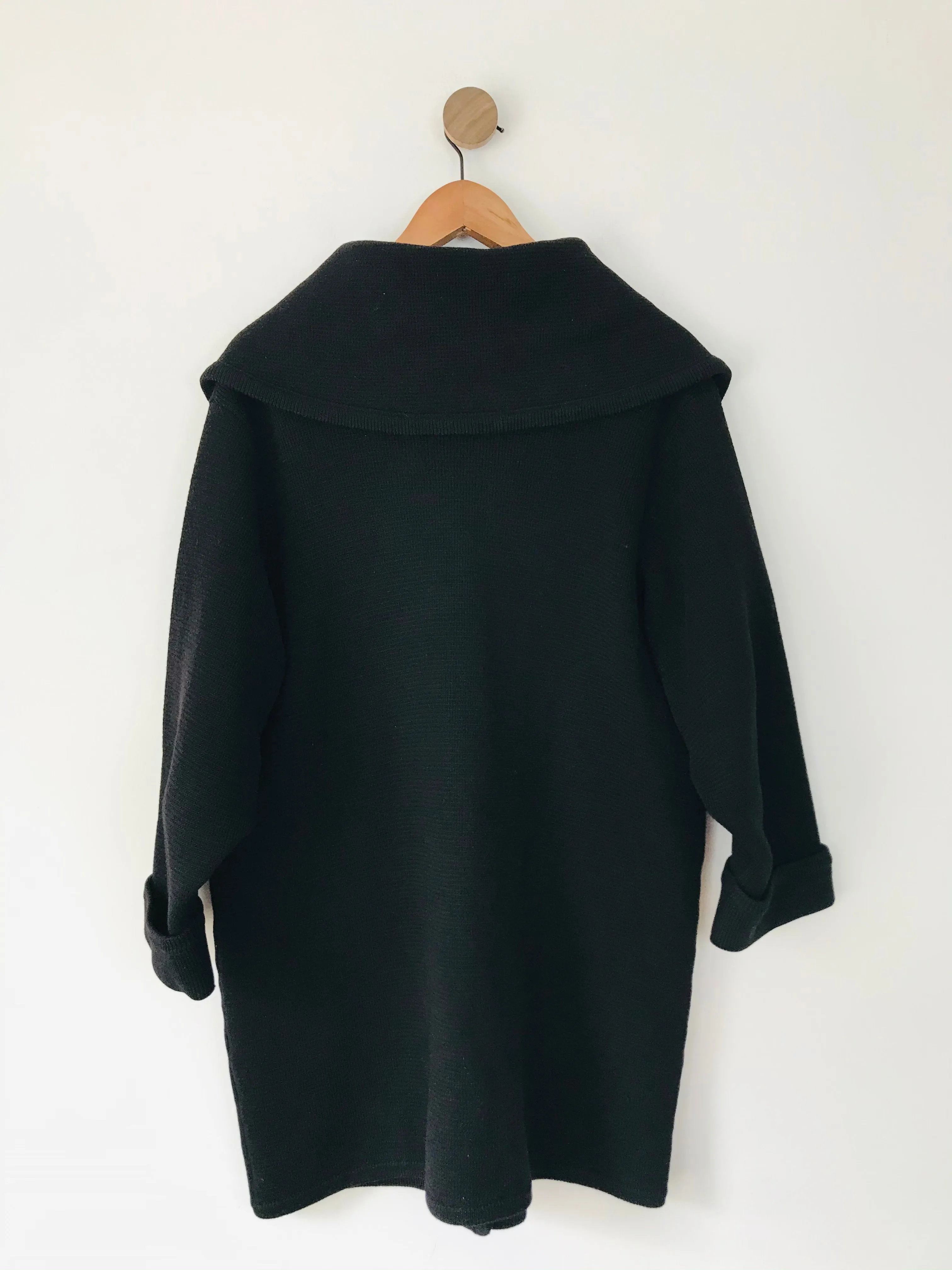 Hardy Amies Women’s Vintage Knit Jacket Overcoat | One Size | Black