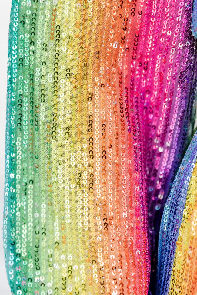 Light Up My World Rainbow Striped Sequin Mini Dress FINAL SALE