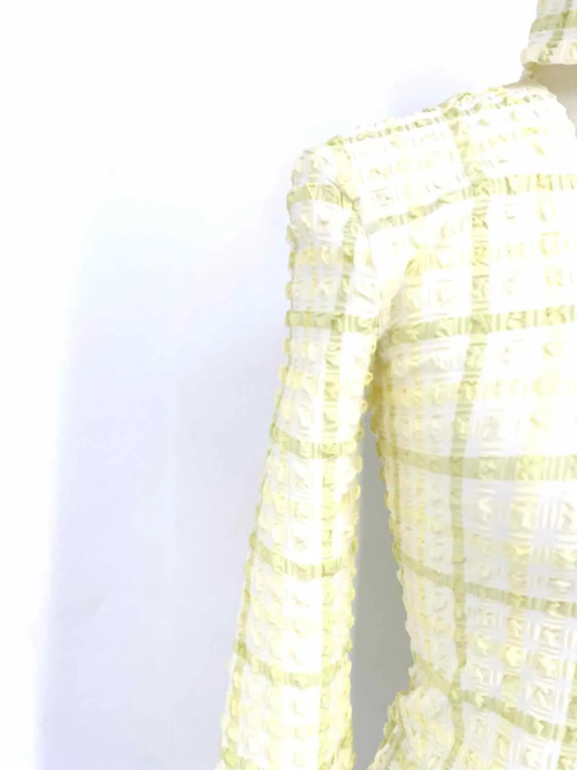Nanushka Women's Yellow Turtleneck Polyester Textured Size S Long Sleeve