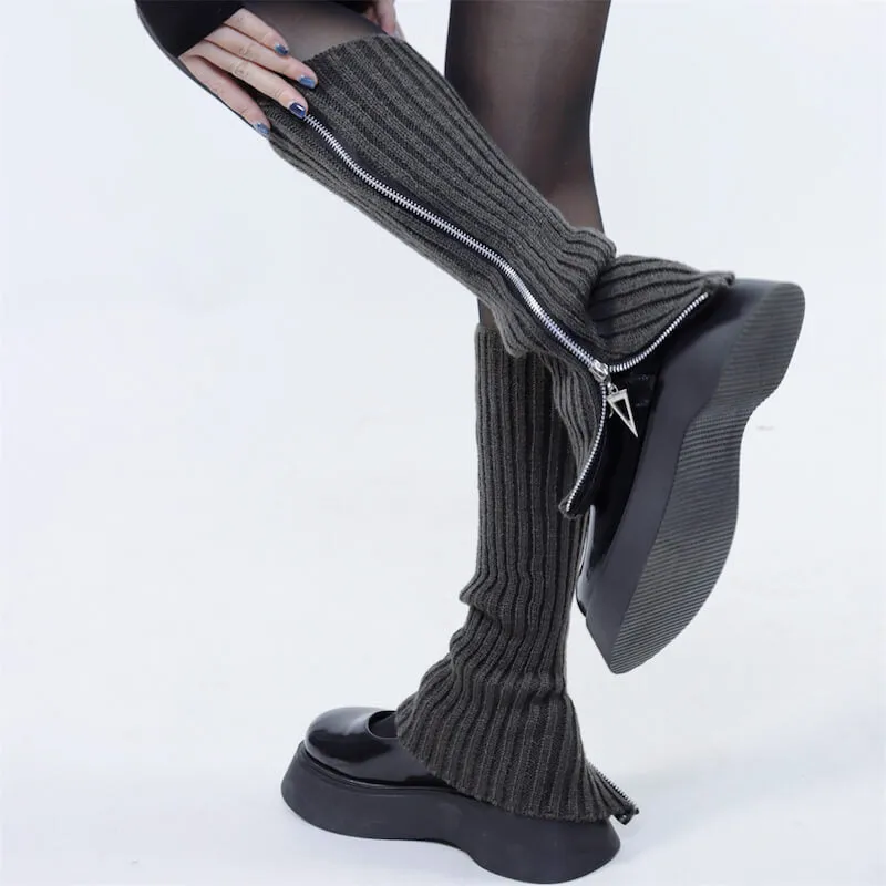 Punk lolita zipper leg warmer