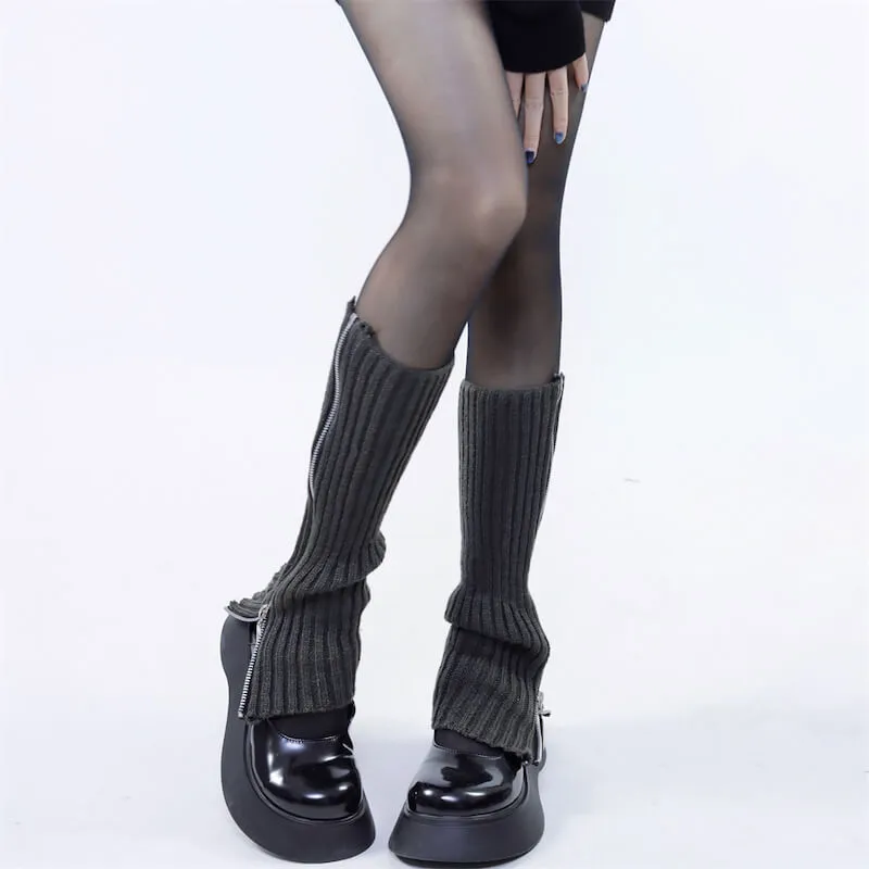 Punk lolita zipper leg warmer