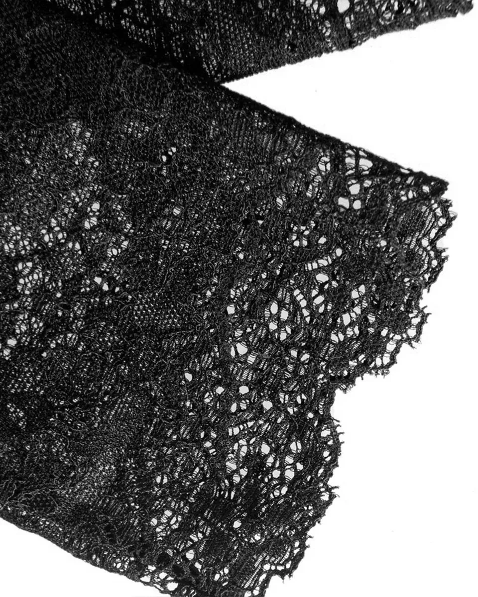 Pyon Pyon Gothic Lace Fingerless Gloves - Black