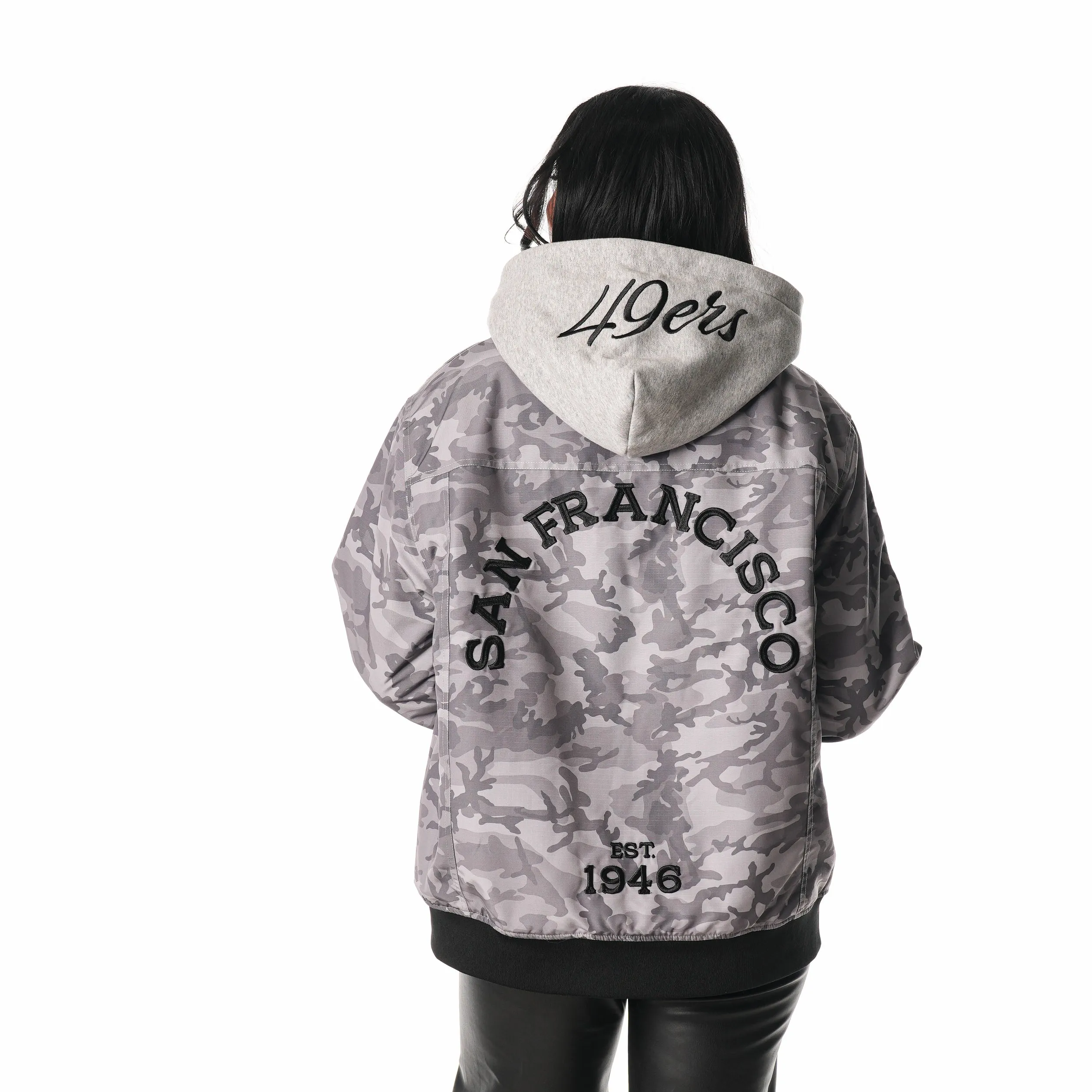 San Francisco 49ers Ripstop Hooded Bomber - Camo