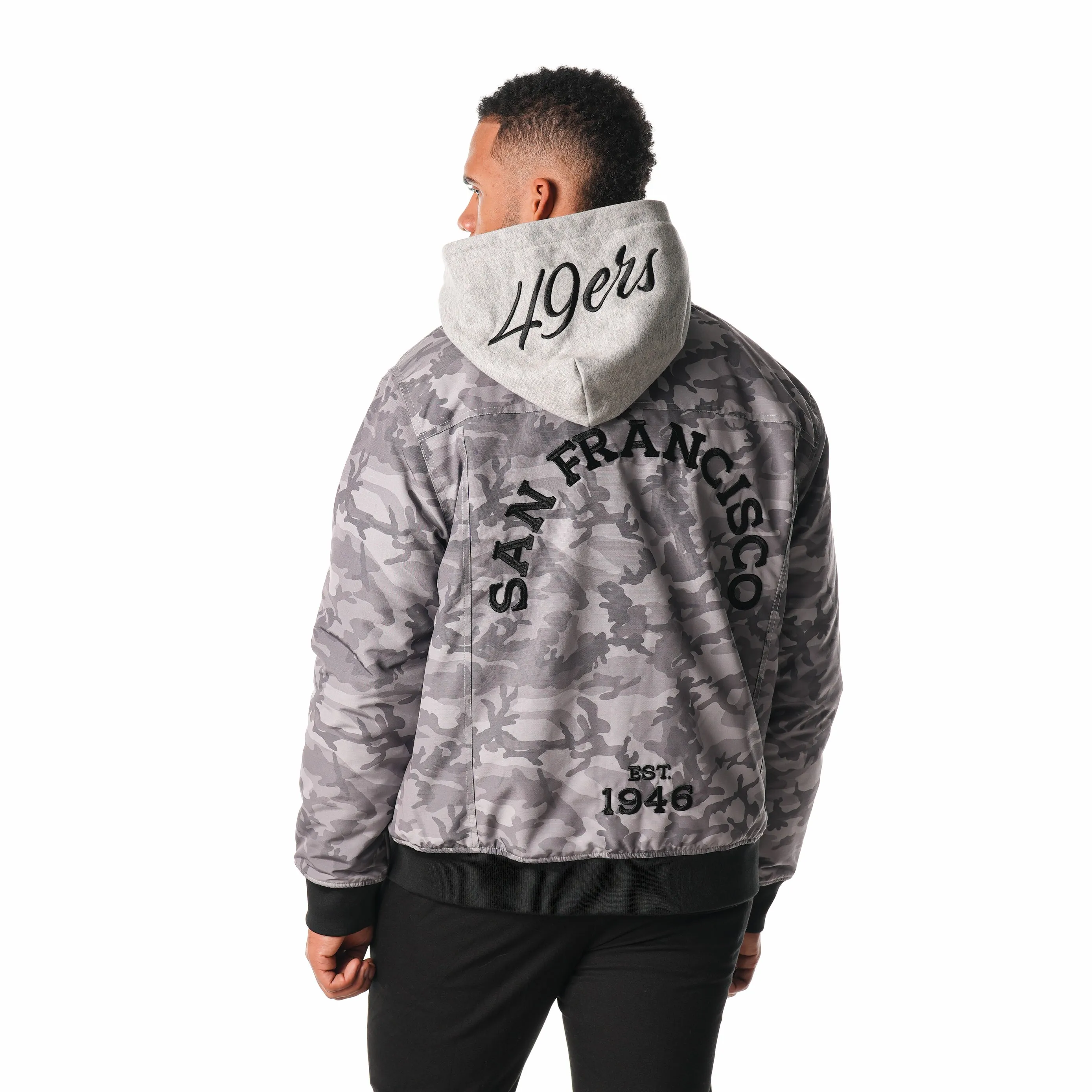 San Francisco 49ers Ripstop Hooded Bomber - Camo