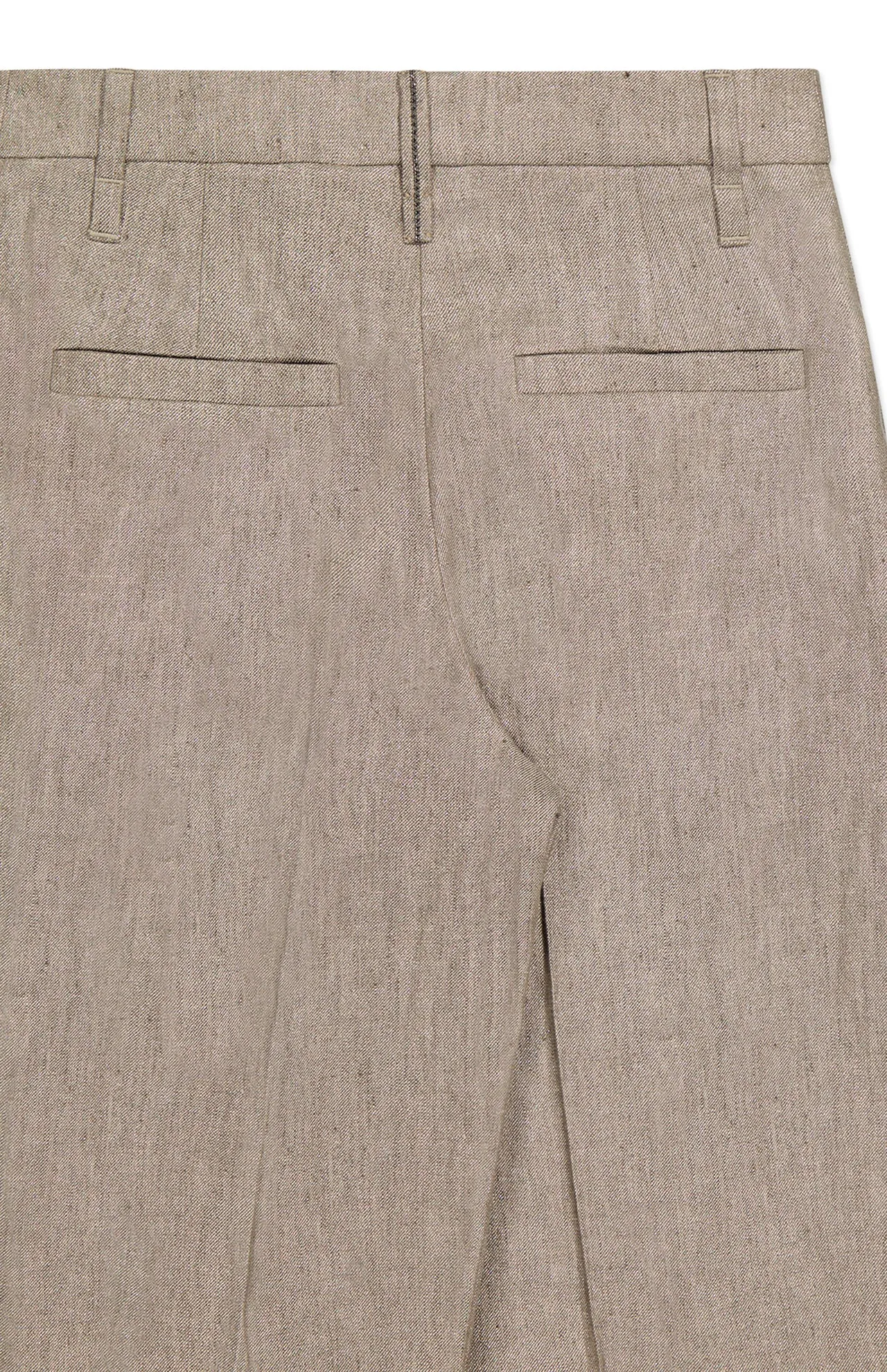 Shiny Linen Trousers with Cuff Detail