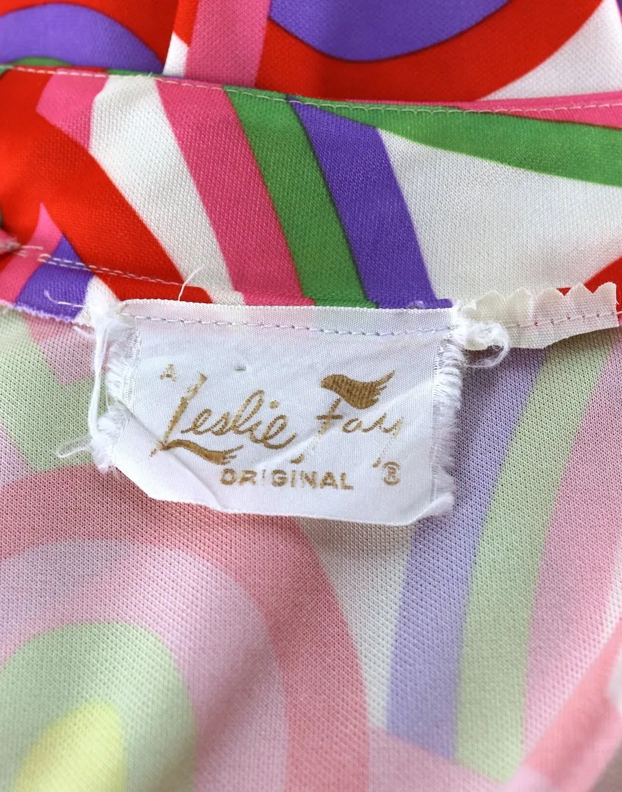 Vintage Rainbow Stripe Day Dress - Leslie Fay