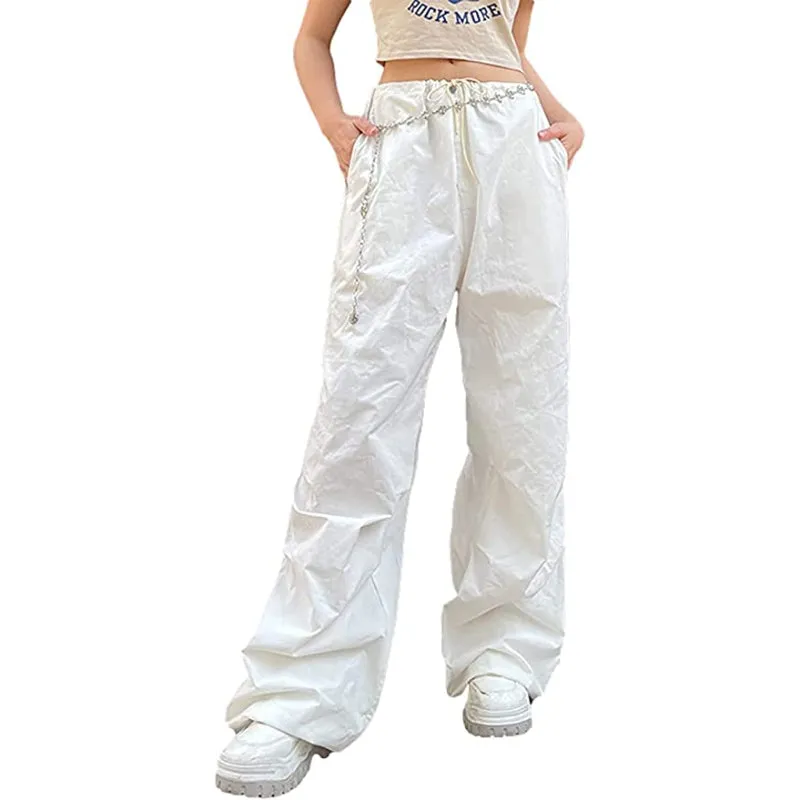 Women's Baggy Cargo Pants Wide Leg Hip Hop Casual Relaxed Fit Sweatpants Hipster Parachute Cargo Pants Y2K